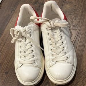 Steve Madden Cream and Red Sneakers